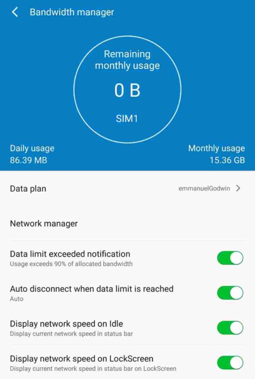 Infinix XOS XManager - Bandwidth Manager