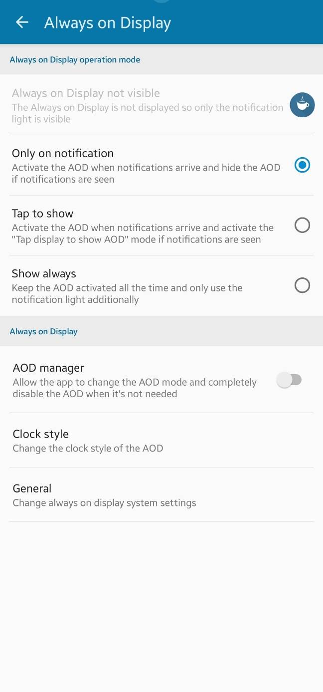 Samsung Galaxy A71 & A72 notification LED