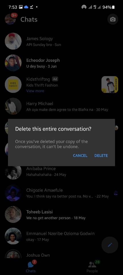 How to remove someone from Messenger