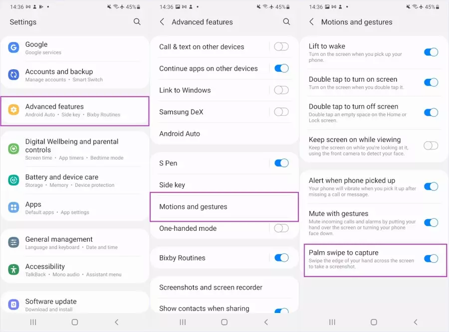 How to take screenshot in Samsung A32