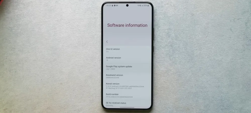 Samsung Galaxy S22 Android 13 & One UI 5 update