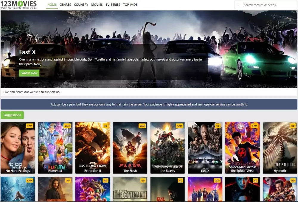123movies Stream & download latest movies & TV series for free